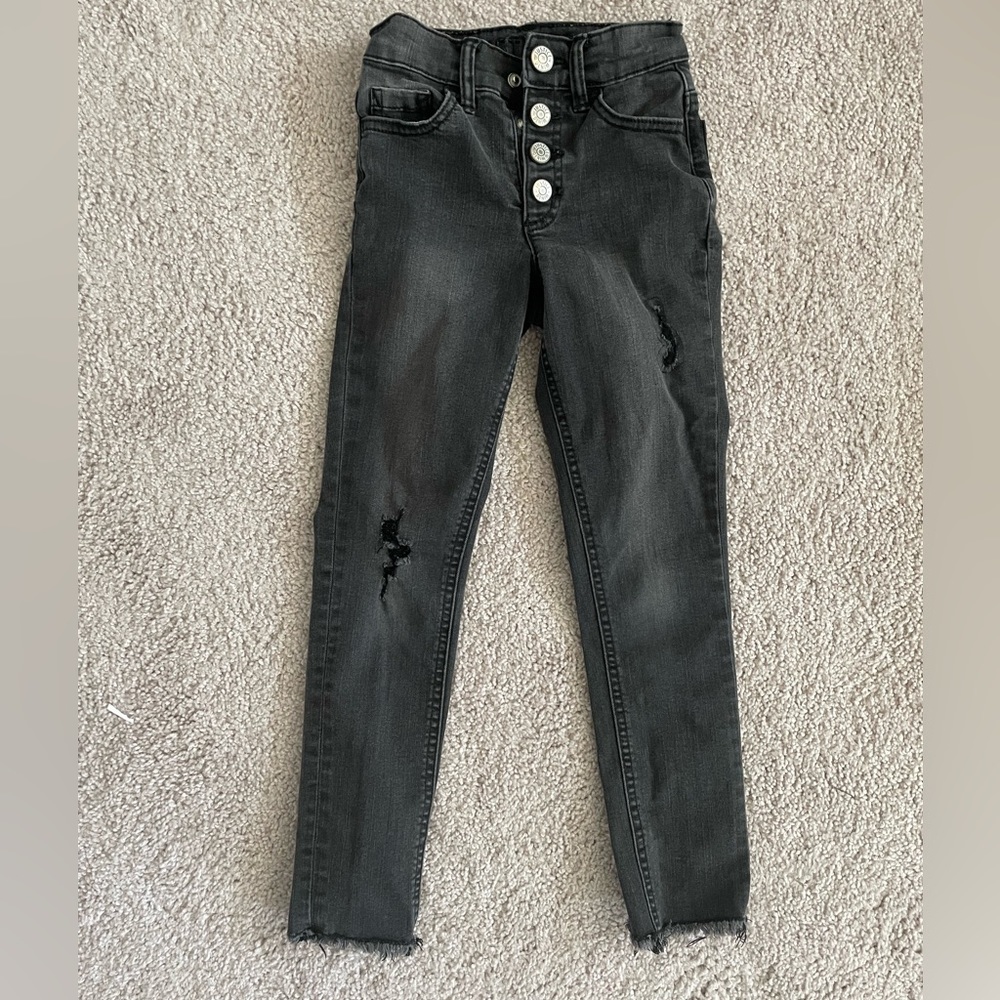 Justice Jeans. Slim Fit. Size 8. black. Snap button Close.